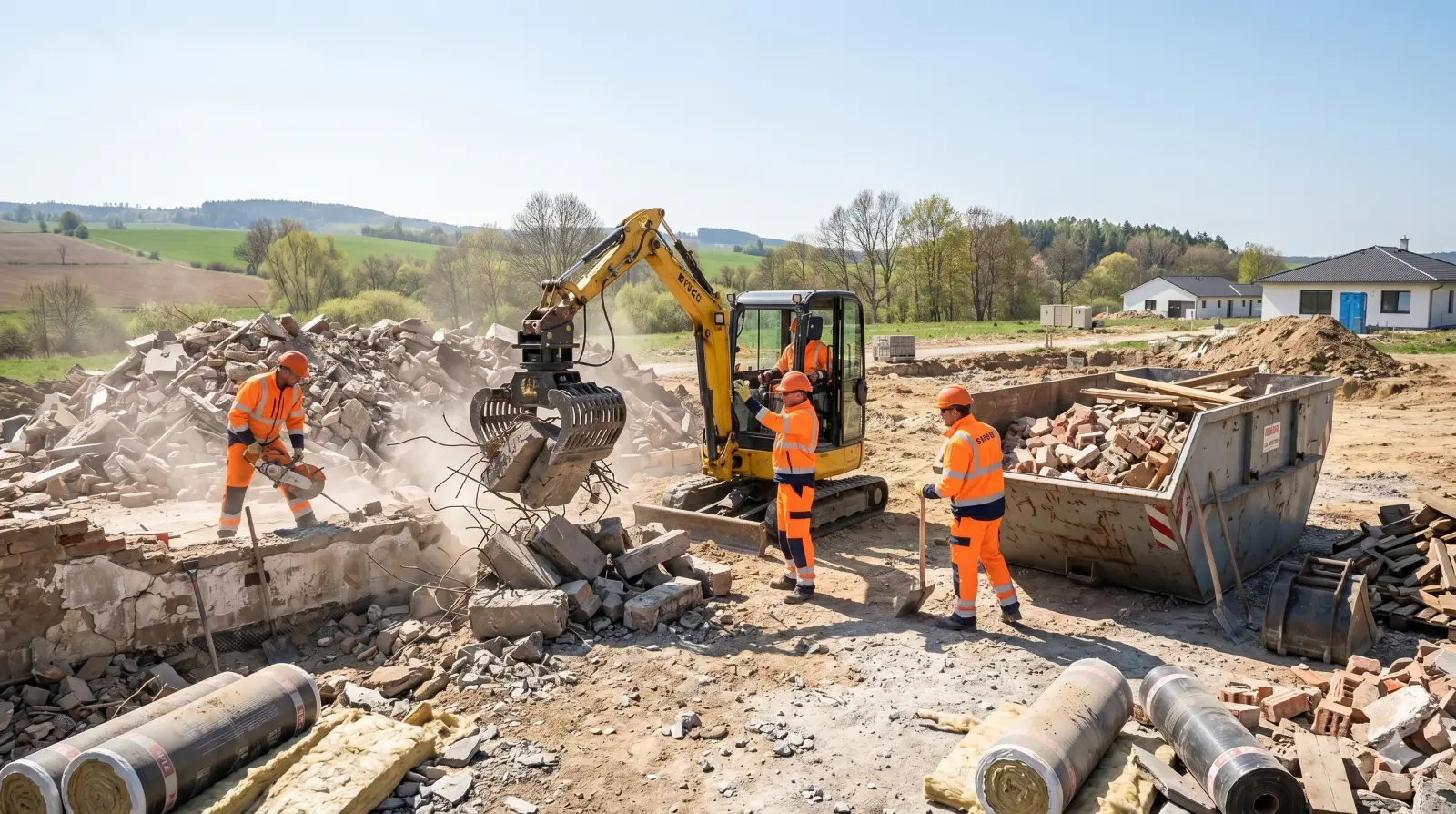 Bourací práce a odvoz suti na staveništi